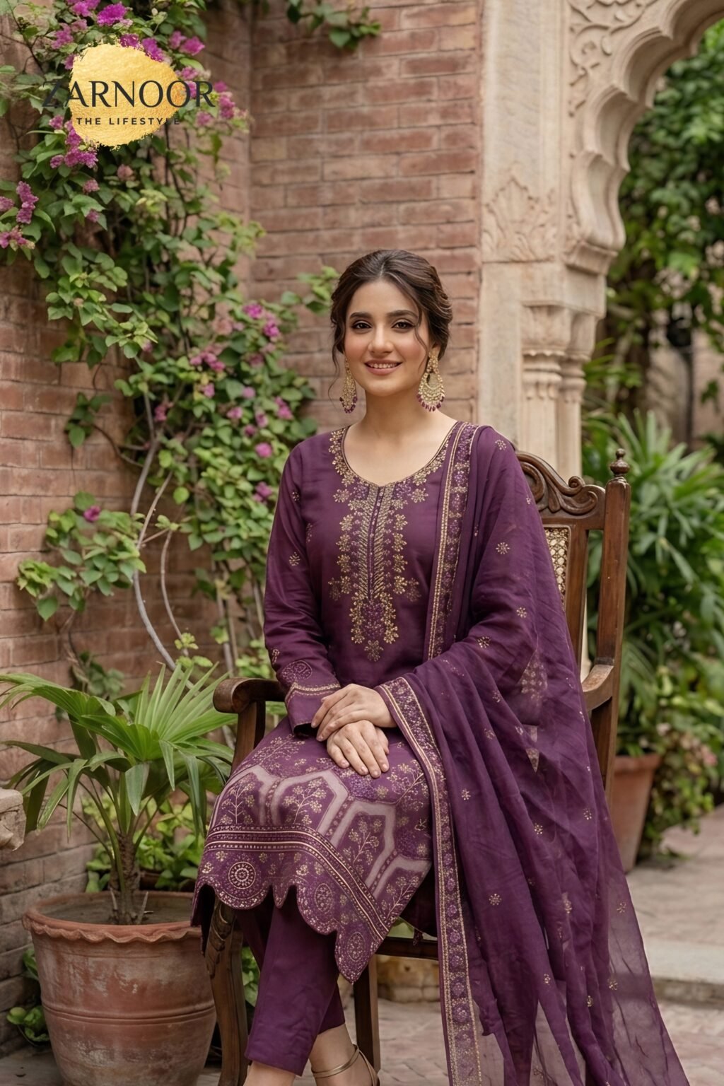 Premium Olive Green Embroidered Unstitched Lawn Cotton 3 Piece Suit