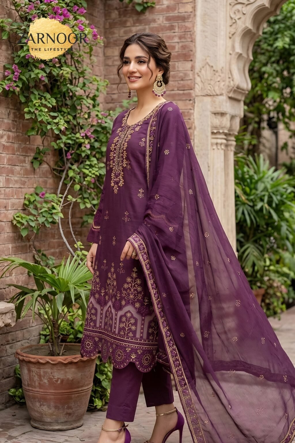 Premium Olive Green Embroidered Unstitched Lawn Cotton 3 Piece Suit