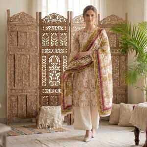 Zarnoor Premium Chicken Kari Lawn 3 Piece Unstitched Suit with Digital Print Voile Dupatta