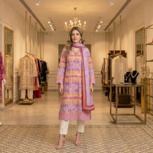 Zarnoor Premium Chicken Kari Lawn 3 Piece Unstitched Suit with Digital Print Voile Dupatta